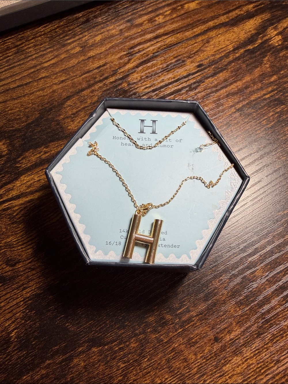a new day Gold Initial H Pendant Necklace